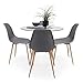 Conjunto de Comedor Tower Cairo Nordic Mesa Redonda de Cristal de 90 cm y 4 sillas Cairo Nordic (Gris Oscuro)
