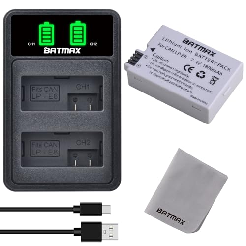Chargeur double LP-E8 batterie Canon Rebel T3i T4i Kiss X5 EOS 550D bloc alimentation