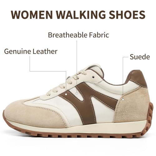 Image of somiliss Wide Toe Box Sneakers for Women Breathable Fabric Leather Suede Upper Non-Slip PU TPR Outsole Walking Shoes Tennis Running Fashion Sneakers