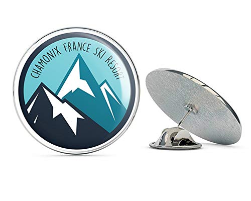 Chamonix France Ski Snowboard Resort Round Metal 0.75