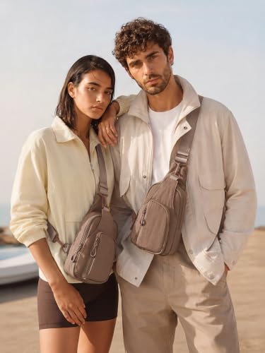Image of ODODOS Sling Bag with Adjustable Straps Crossbody Chest Bag Lightweight Backpack for Casual Traveling Hiking
