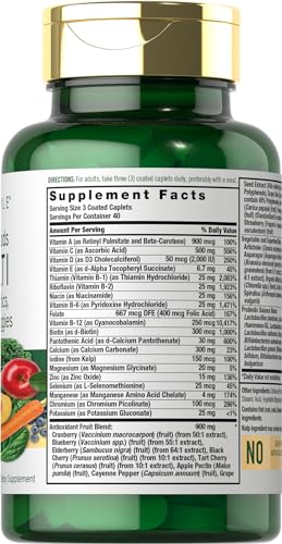 Carlyle CL541 Fruits And Veggies Supplement | 120 Count | Superfood Multivitamin With Probiotics | Made With 20 Fruits And Vegetables thumb #1