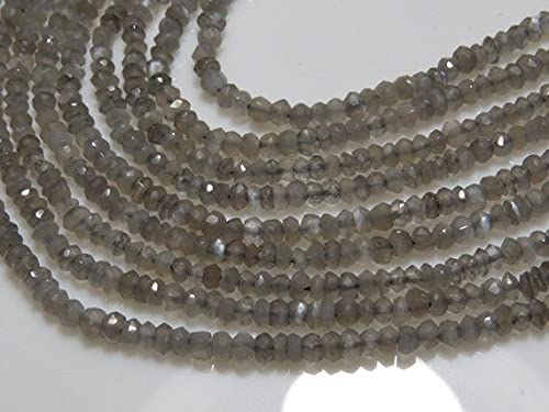 Pierre de lune grise perles facettées 3.5mm pour personnaliser vos bracelets en pierres