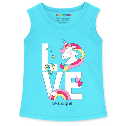 Image of Trampoline Girls Sleeveless T-Shirt Pack | Cotton Blend Summer Tees with Cute Prints | Soft & Breezy Tank Tops for Kids | Vibrant Colors for Everyday Play