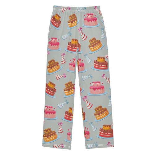 Boys' Pants Christmas Birthday Cakes Long Bottoms Jogger Pants Elastic Waist Trousers with Pockets S-XL