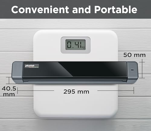 Image of Plustek Mobile Scanner S410 Plus - Portable Sheet-Fed Document Scanner - for Windows 7 /8 / 10 /11, Featuring Button-Free Scanning with Included OCR Software