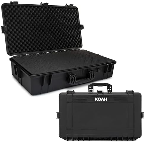 Koah Weatherproof Hard Case with Customizable Foam (28.3" x 16.9"...
