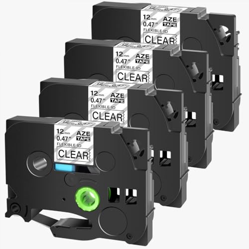 _ID~l[ge[v3-10pk TZ TZE-FX231 631 131 12mm Black for PT-1000 PT-E500݊i(4PK Black on Clear)