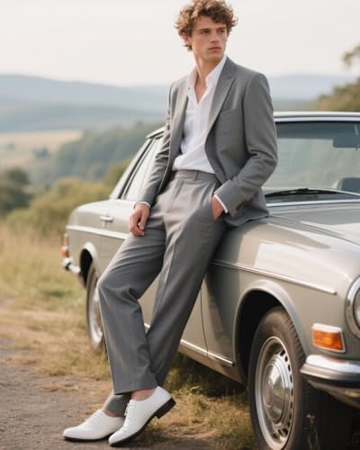 Linen Men Suit Summer Beach Wedding Outfit Groom Slim Fit 2 Piece Formal Men Suit Blazer and Pants Set Retro Tuxedos Dress4