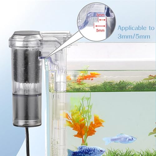Image of VAYINATO HF-300 | 5W | 300L /Hr | Fit for Upto 2 Feet Tank Transparent Aquarium Filter Media Hang on Filter with Surface Skimmer | Adjustable Flow Control | High Efficient, Energy-Saving