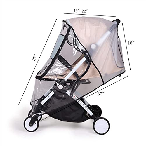 ECVV Universal Baby Stroller Rain Cover Waterproof Transparent Stroller Cover Baby Travel Weather Shield Protect from Rain Wind Snow Dust Insects