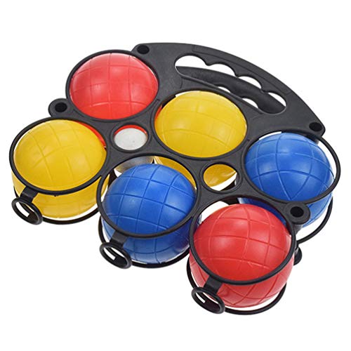TOYANDONA 6 Piezas de Bochas de Plstico con Estuche Porttil Juego de Fiesta Familiar para Jardn de Csped Amarillo Rojo Azul