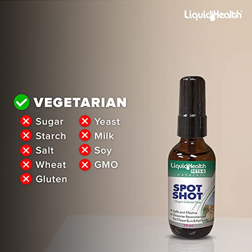 Liquidhealth 2 Fl Oz - 2 Pack Colloidal Silver Spot Shot Spray For Cats And Dogs, Liquid 10Ppm Supplement Itch Relief For Skin, Wounds, Itching, Rash, Infection, Clipper Burn #TOP3