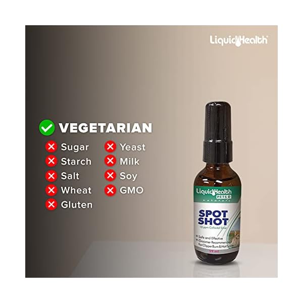 LIQUIDHEALTH Colloidal Silver Spot Shot Spray - Fast Relief for Itching Cats and Dogs