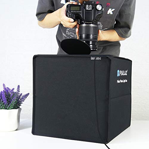 Puluz Light Box Photography, 12"X12" Professional Dimmable Shooting Tent Kit With Cri >95 White Lighting 112 Leds Lights + 6 Photo Backdrops For Product Display (Black) #TOP6