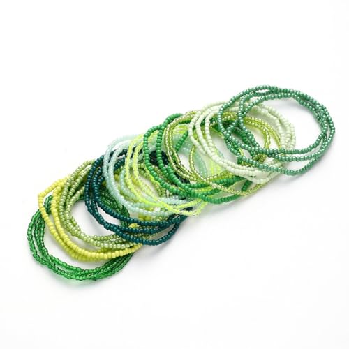 tenghong2021 30pcs Elastic Stackable Multilayer Stretch Bracelets Anklet for Women Boho Multi-Strand Seed Beaded Bohemian Handmade Summer Beach Gift Jewelry2