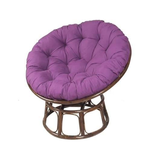 Cojín redondo de ratán para silla de columpio, cojín antideslizante y suave para patio, color morado, 110 x 110 cm, perfecto para comodidad y estilo