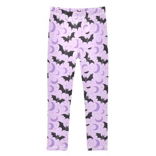 Girls Leggings Soft Toddler Ankle Length Bottoms Halloween Bat Kids Dance Yoga Pants 4-10 Years