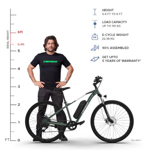 Image of EMotorad T-REX AIR Electric Cycle | 50km Range | 7-Speed Multi Gears | Unisex E-Bike