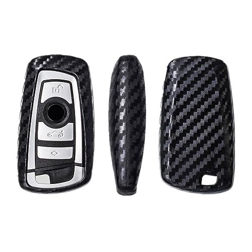 Happyit Carbon Fiber Pattern Soft Silicone Car Key Cover Cases for bmw 1 3 5 Series F10 F11 F20 F25 F30 F31 F34 G20 G30 X3 X4 M3 M4 3 4 Buttons (With Keychain) - Image 2