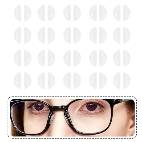 Ruvan Almohadillas Gafas Nariz De Silicona, 20 Pares De Almohadillas Nasales Para Gafas Antideslizantes De Silicona, Con Airbag, Autoadhesivas, Para Anteojos Y Gafas De Sol(Transparente)