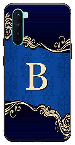 Image of Amazon Brand - Solimo Designer Blue Pattern Alphabet-B Printed Soft & Flexible Hybrid Back Case Mobile Cover for OnePlus Nord