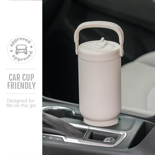 Image of Ello Oasis Go+ 32oz Tumbler with Top Handle and Retracting Straw | Reusable Insulated Stainless Steel Cup, 100% Leakproof Water Bottle, 24 Hours Cold, Cup Holder Friendly For Travel | Mineral