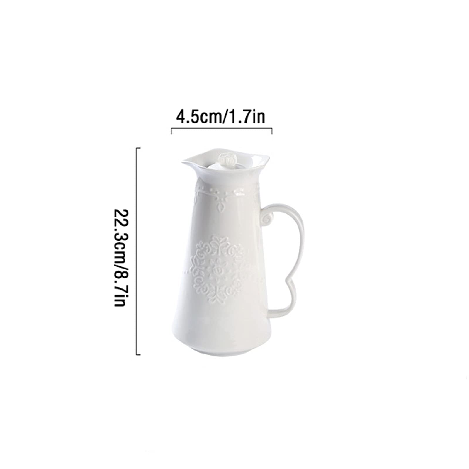 Krüge Kreativer Keramik -Krug Haushalt Hochtemperaturresistent Pitcher geprägte Teekanne for Milch, Saft, heiße und kalte Getränke Wasserkrug (Size : 1300ML)