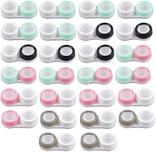 26 Pack Travel Contact Lens Cases, Portable Contact Lens Holder, Contact Lens Soaking Storage Case with L and R Caps, Mini Box Container Leak Proof Eye Contact Case for Travel Home, 5 Colors