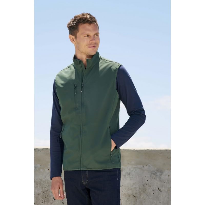 Veste Homme zippée Softshell sans Manche coupe-vent Falcon BW Rouge - 3