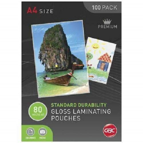 GBC IB585036 A4 2x80 Micron Gloss Laminating Pouches, Pack of 100