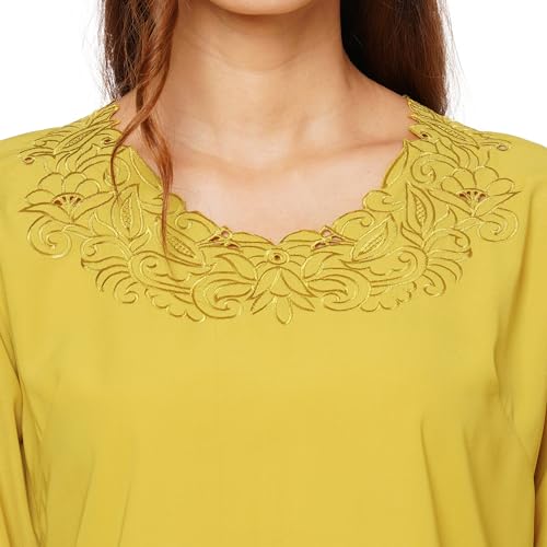 Image of GO-4 IT Women's Top with Cutwork Embroidery in Neck