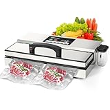 Wevac Macchina per sottovuoto alimentare 95kpa 550 W Potente funzionamento con una sola mano Macchina per imballaggio sottovuoto 12 in 1 Sigillante alimentare con serbatoio liquido per uso commerciale