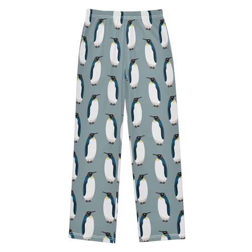 ZZXXB Lovely Penguin Pattern Boys Long Pants Soft Trousers Elastic Waist Kids Lounge Bottoms with Pockets S-XL - Main Image