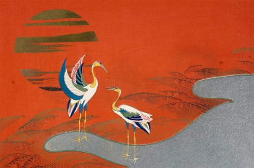 Affiche oiseaux au coucher du soleil Sekka 60x90cm style graffiti art mural