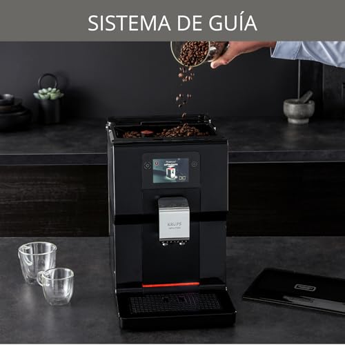 Krups Intuition Preference, Cafetera superautomática, pantalla táctil color, máquina de café con indicadores lumínicos, 11 bebidas personalizables, 8 recetas personalizadas, Color Negra, EA8738 - imagen 4