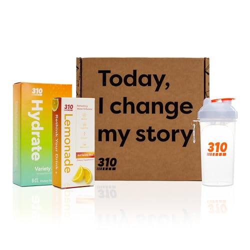 310 Nutrition Daily Energy & Hydration Starter Kit with 6 Energy Lemonade Servings, 6 Hydration Electrolyte Packets & Shaker Cup – Refreshing Wellness Variety Pack