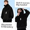 HISITOSA Men's Long Sleeve Fleece Hoodie Lightweight Tech Wear Soft Cotton Pullover Unisex Casual Hooded Sweatshirts (Black,4XL) #3