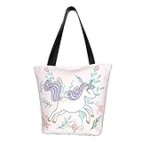 [RFBHOP] トートバック ユーニコン ピンク 花 ショルダーバッグ レディース メンズ 大容量 マイクロファイバー かわいい 通勤 通学 軽量 おしゃれ エコバッグ