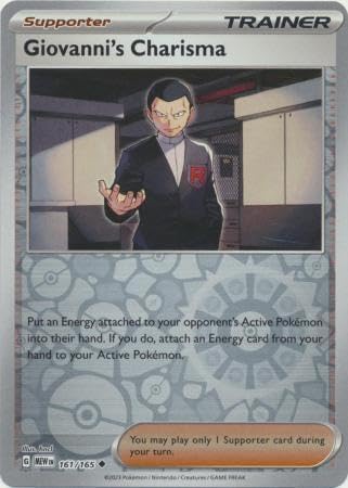Pokemon - Giovanni's Charisma 161/165 - Pokemon 151 - Reverse Foil - Single Card - Single Card
