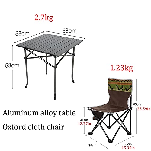 Ensemble table et chaises de camping pliantes et légères de 58 cm de côté - 8