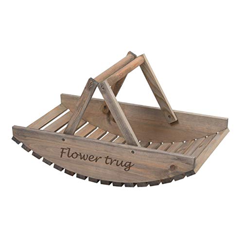 MAISONICA Wooden Flower Vegetable Trug Carrier Garden Accessory