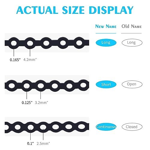 ANNWAH Dental Colorful Orthodontic Braces Rubber Chains,Dental Rubber Chains for Braces Power Chains for Orthodontic Treatment(Long,Black 9)