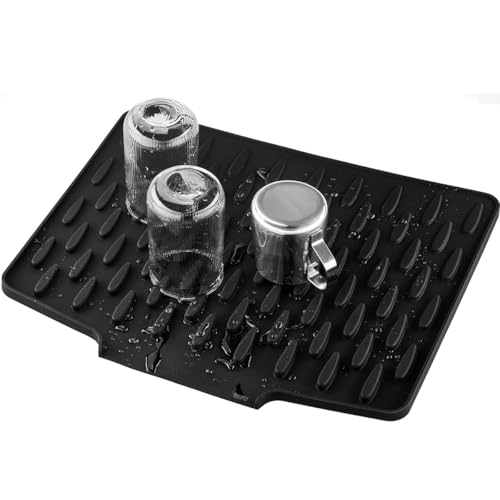 GEFU Drio Tapis d'égouttement en silicone pour vaisselle, évier - Antidérapant avec évacuation de l'eau, résistant à la chaleur jusqu'à 230 °C, 40 x 33 cm