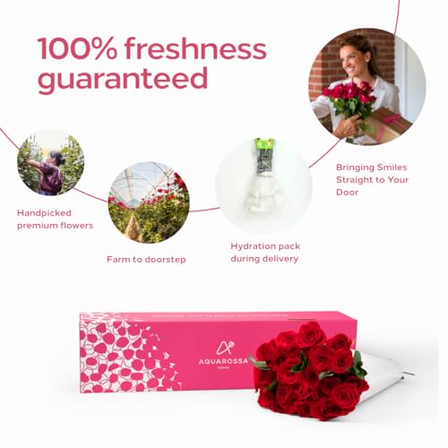 Aquarossa Farms – Flowers for Delivery, Fresh Flowers Bouquet, Handpicked from the Farm, Gift for Birthday, Anniversary, or Just Because – 24 Fresh Roses - Image 5