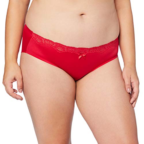 Maidenform Women's Comfort Devotion Embellished Hipster Panty, Camera Red/Black, X-Large/8