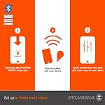 Sylvania Smart+ Bluetooth A19 Entièrement réglable en couleur 60W Ampoule Blanc Dimmable pour Alexa, Apple HomeKit et assistant Google - 1 Boîte (75627)