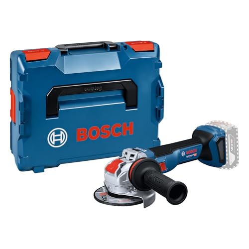 Bosch Professional 18V System Smerigliatrice angolare a batteria con X-LOCK GWX 18V-11 S (incl. impugnatura supplementare Vibration Control, cuffia di protezione, L-BOXX 136)