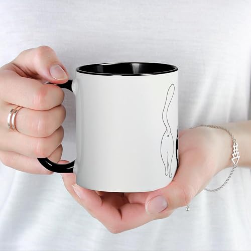 Taza de cerámica 11 oz blanca y negra miniatura 5