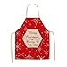 GAORDONG GAOLE Boże Narodzenie lniany fartuch kuchenny dorosły damski fartuch kuchnia dom sprzątanie fartuch prezent (kolor: Brązowy, rozmiar: Dziecko-47 x 38 cm)